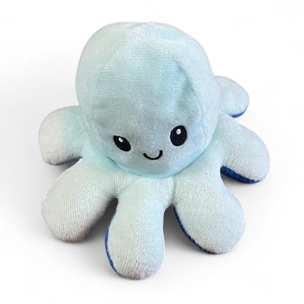 Blue Light Blue Reversible Octopus Plush Kawaii Stuffed Animal Mood